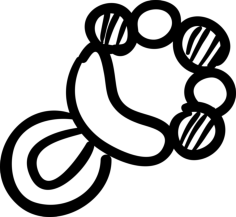 Rattle Hand Drawn Baby Tool Outline Svg Vector, Free Vectors File